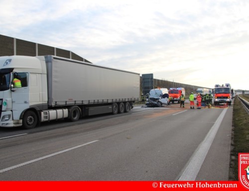 Tödlicher Verkehrsunfall zwischen Transporter und LKW auf A99